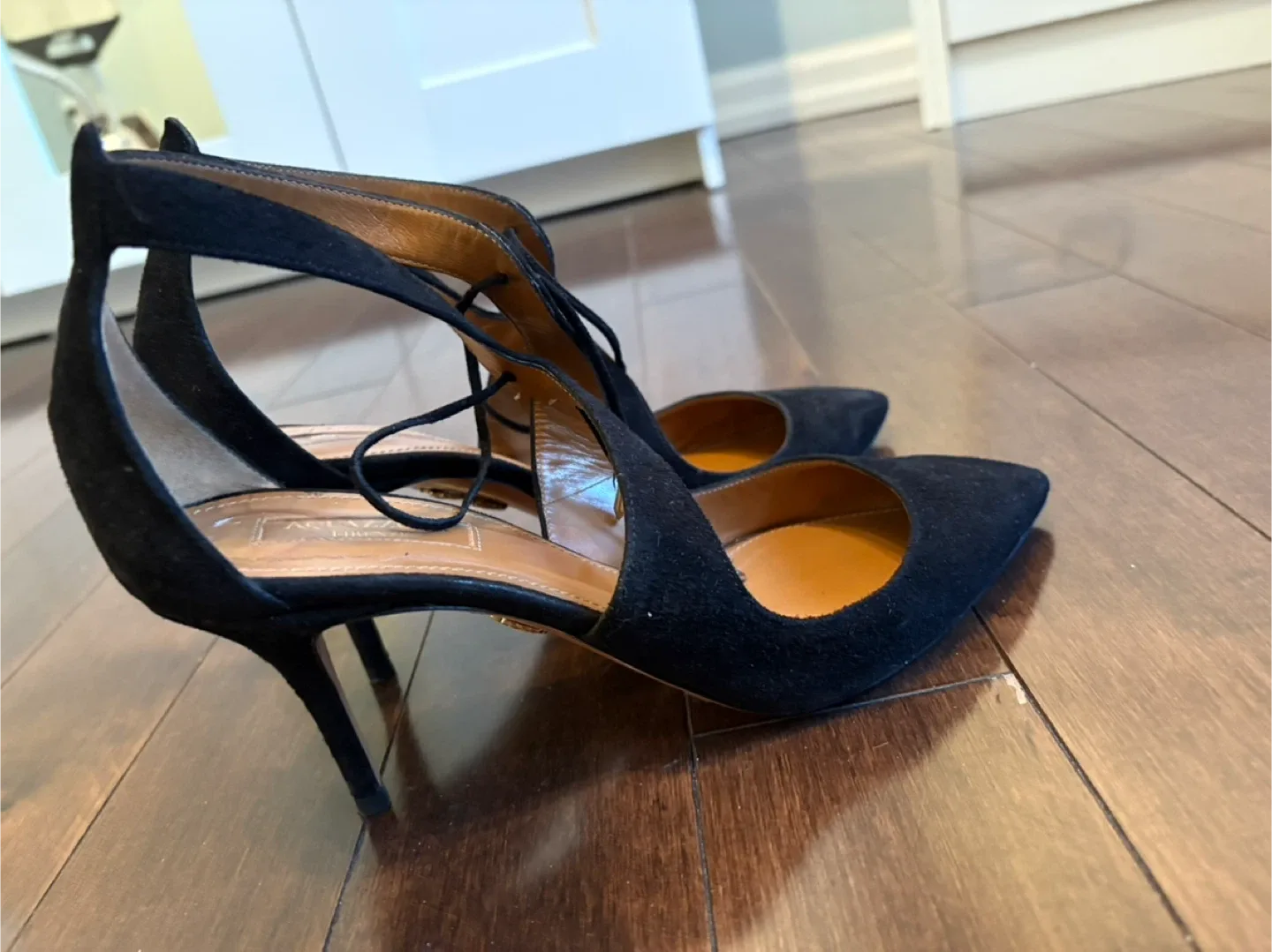 Aquazzura Black Suede Heels image indicator(2)