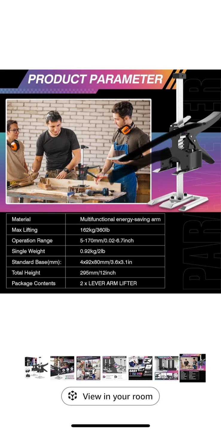 BOTUDA 12in Labor Saving Hand Lifting Jack Tool (2 Pack) image indicator(8)