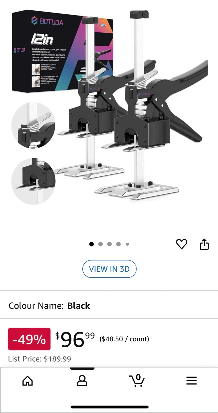 BOTUDA 12in Labor Saving Hand Lifting Jack Tool (2 Pack) image indicator(2)