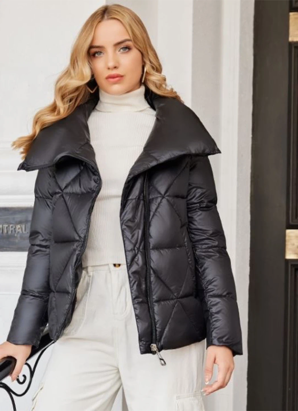 Black Puffer Jacket - Size Medium - photo 3