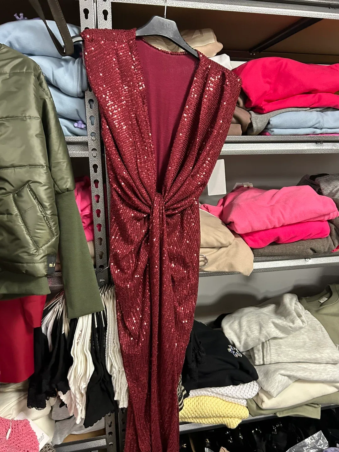 Burgundy Sequin Dress thumbnail