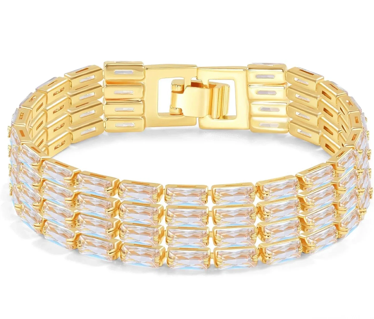 Elfgrass Gold Cubic Zirconia Bracelet (6-7.2 inches) thumbnail