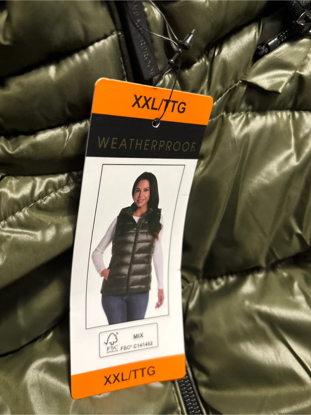 Weatherproof XXL/TTG Olive Green Puffer Vest - New - photo 2