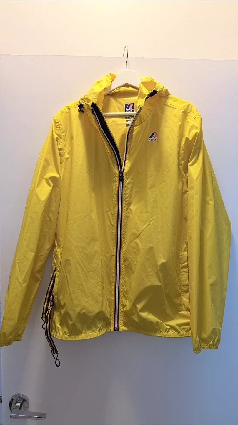 K-Way Le Vrai 3.0 Yellow Rain Jacket - Size L thumbnail