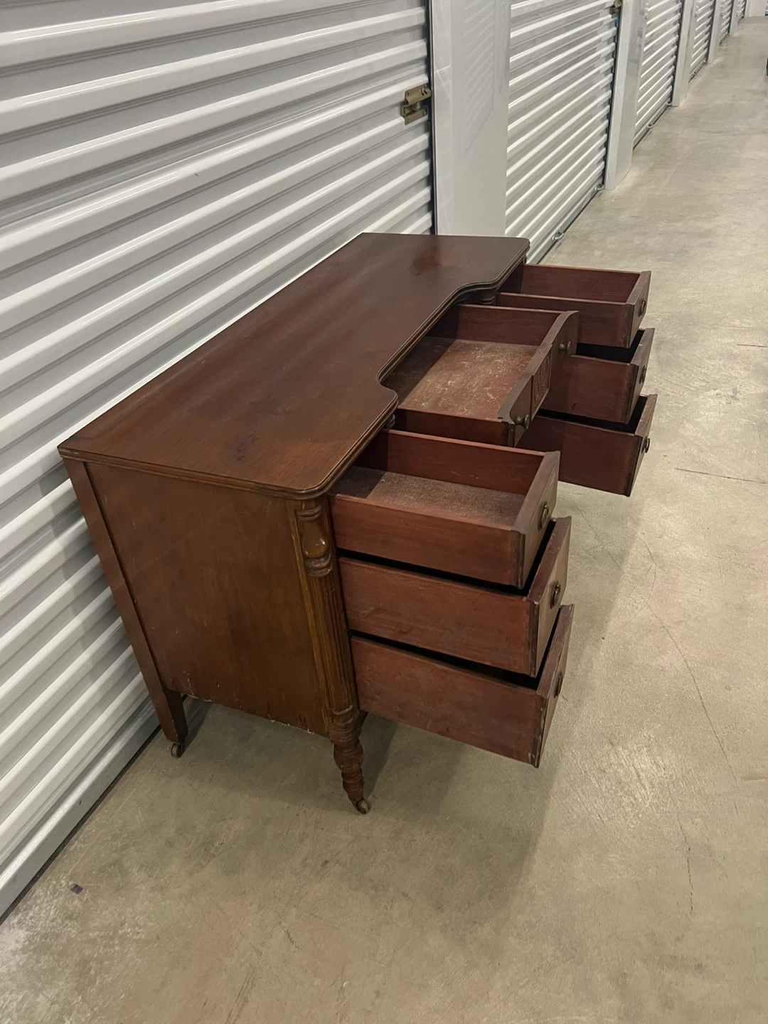 Vintage Brown Wooden Desk - photo 4