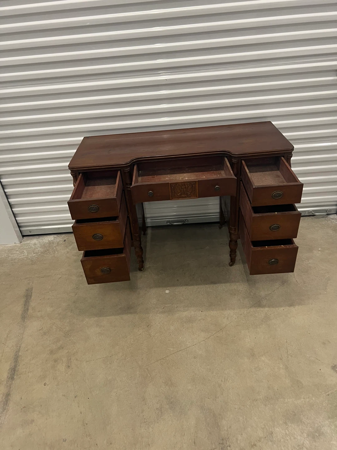 Vintage Brown Wooden Desk - photo 3