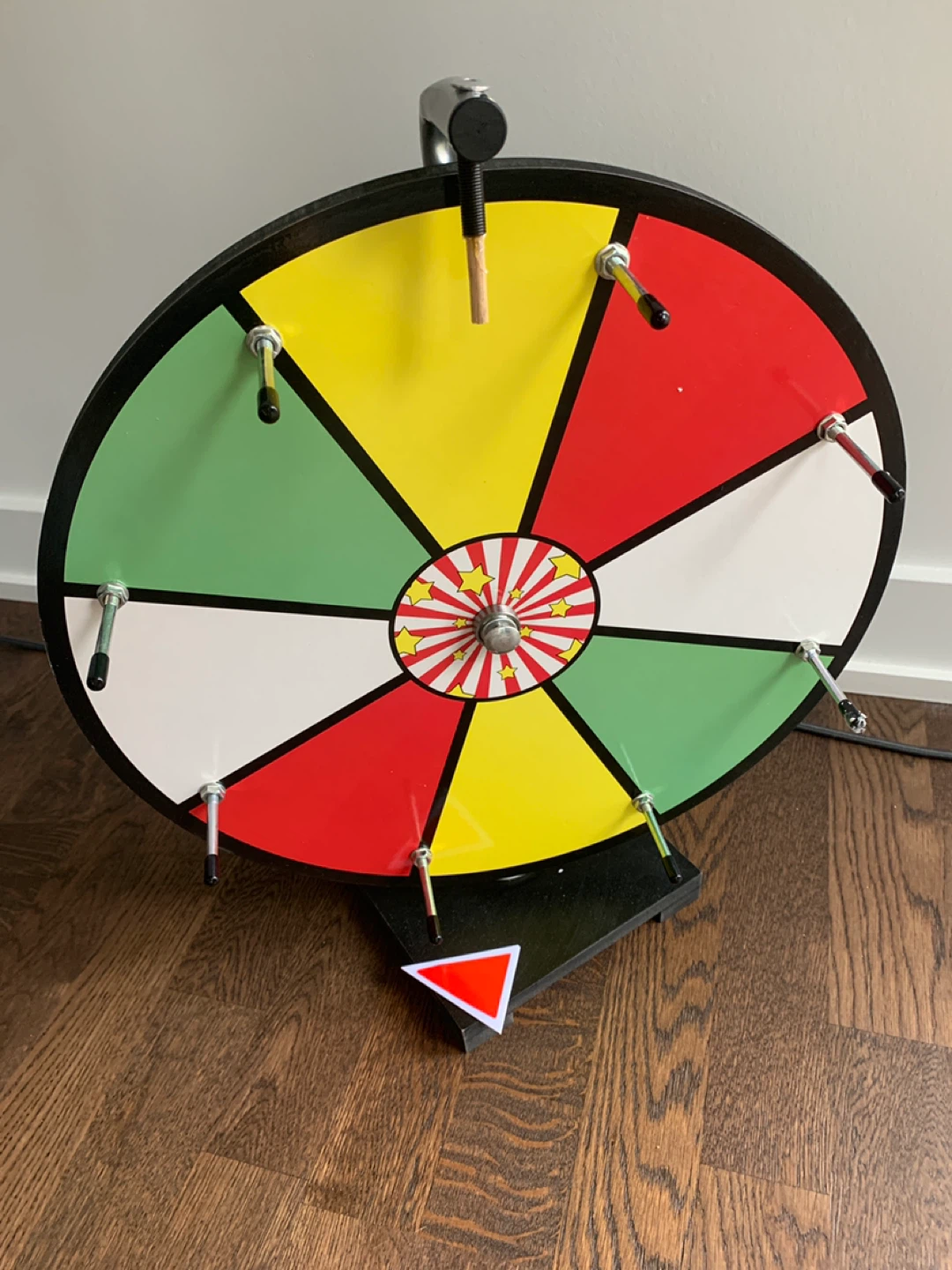 Spinning prize wheel