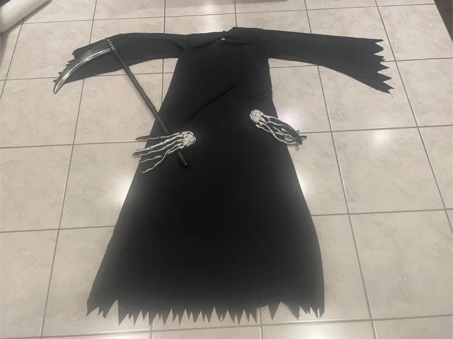 Grim Reaper Costume - Includes Scythe and Gloves image indicator(2)