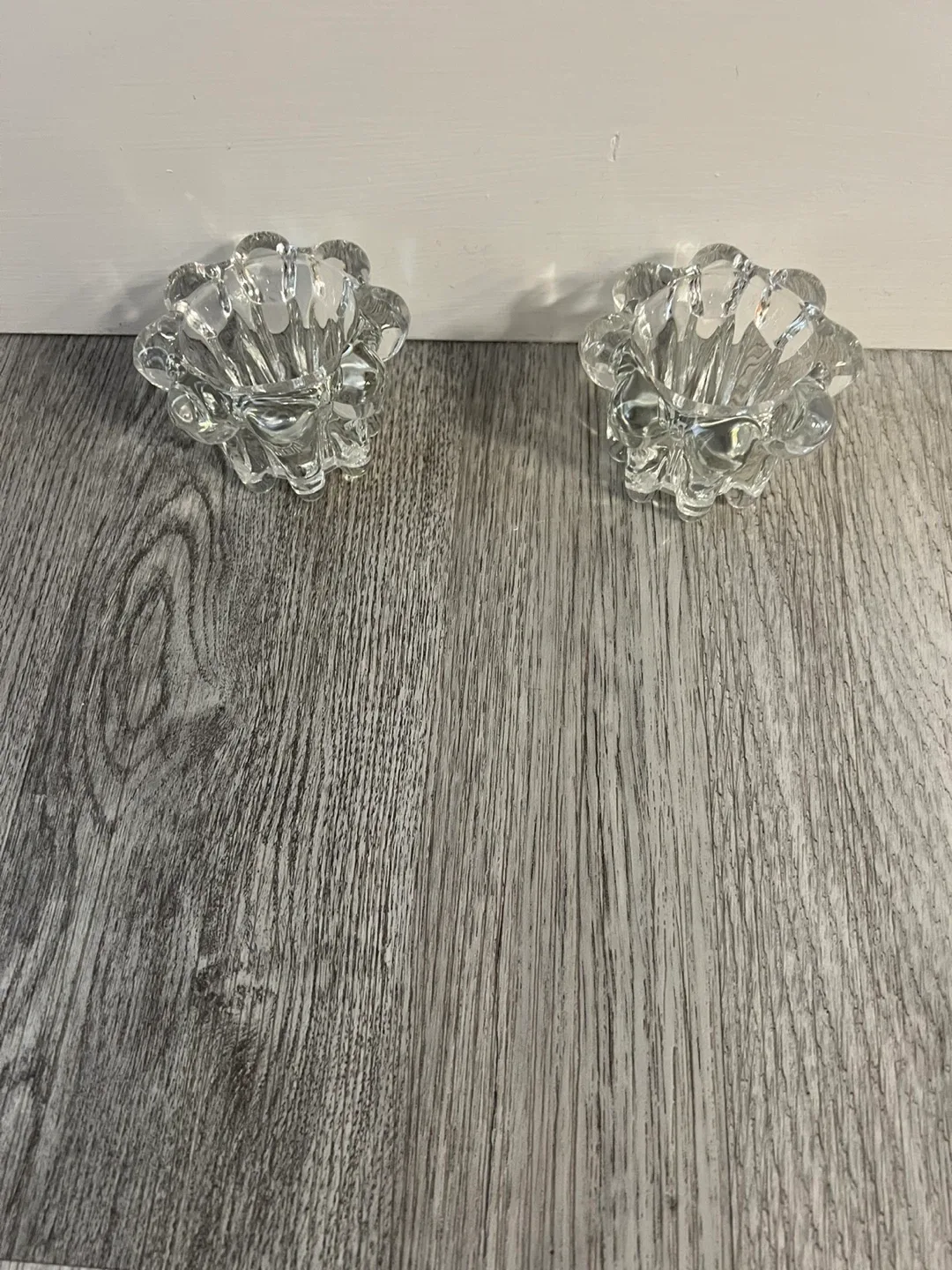 Crystal Glass Tea Light Candle Holders (Set of 2) thumbnail