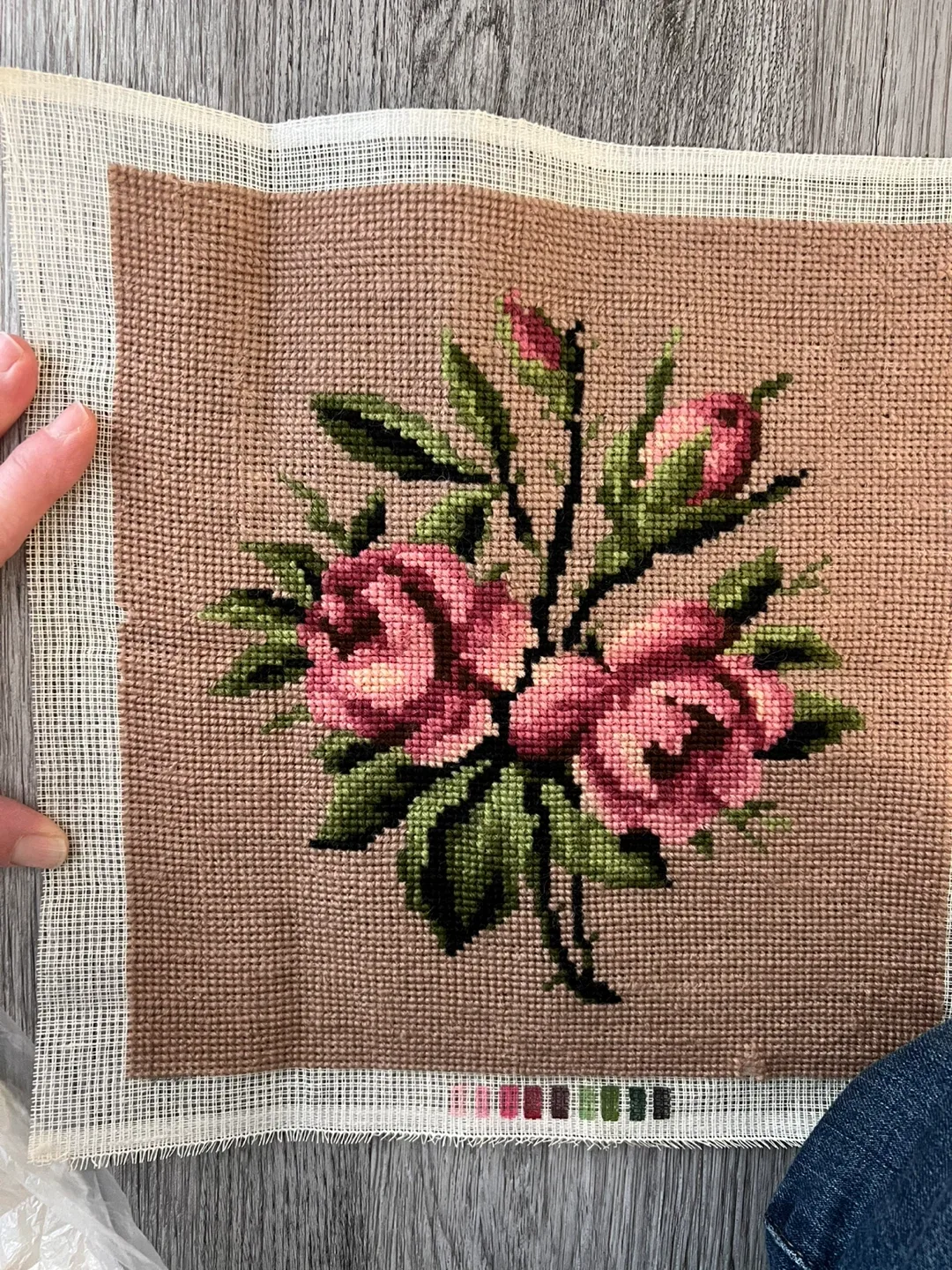 Vintage Rose Needlepoint Canvas thumbnail
