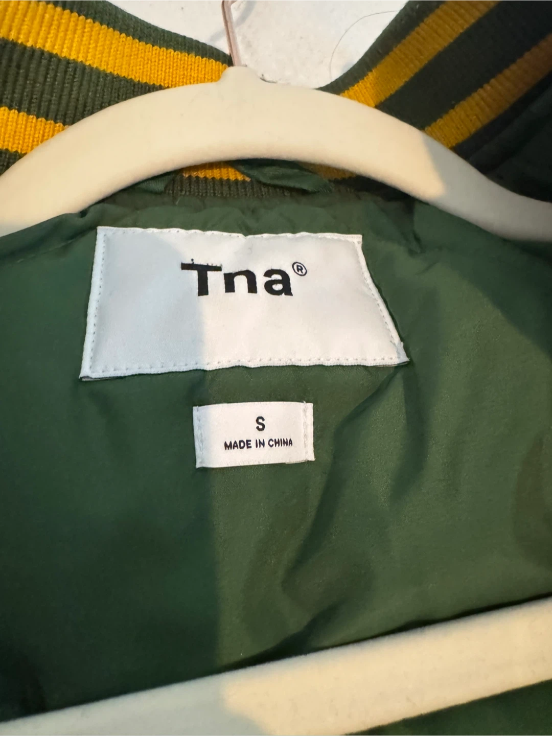 Tna Green and Yellow Bomber Jacket Size S - photo 2