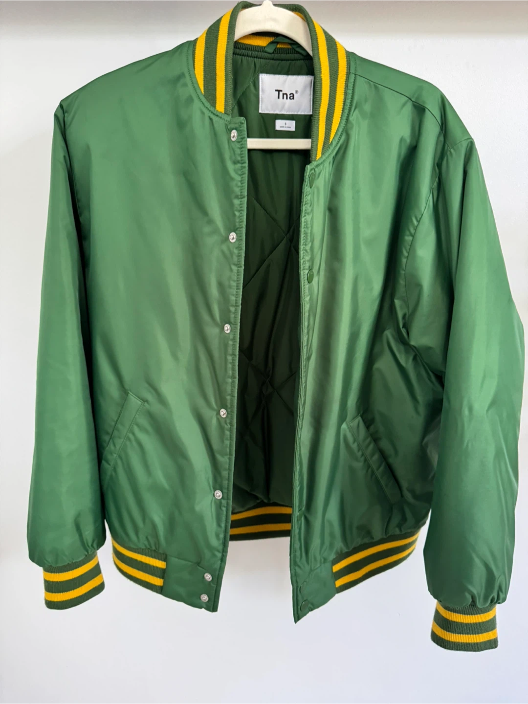 Tna Green and Yellow Bomber Jacket Size S