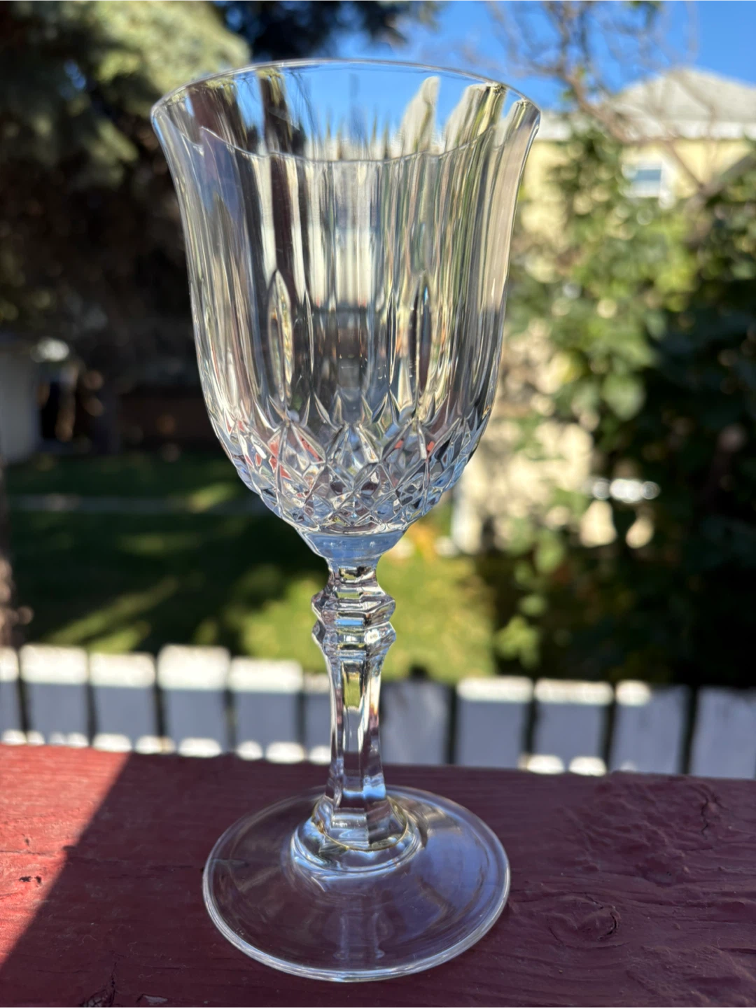 Set of 3 Etched Crystal Wine Glasses - photo 2
