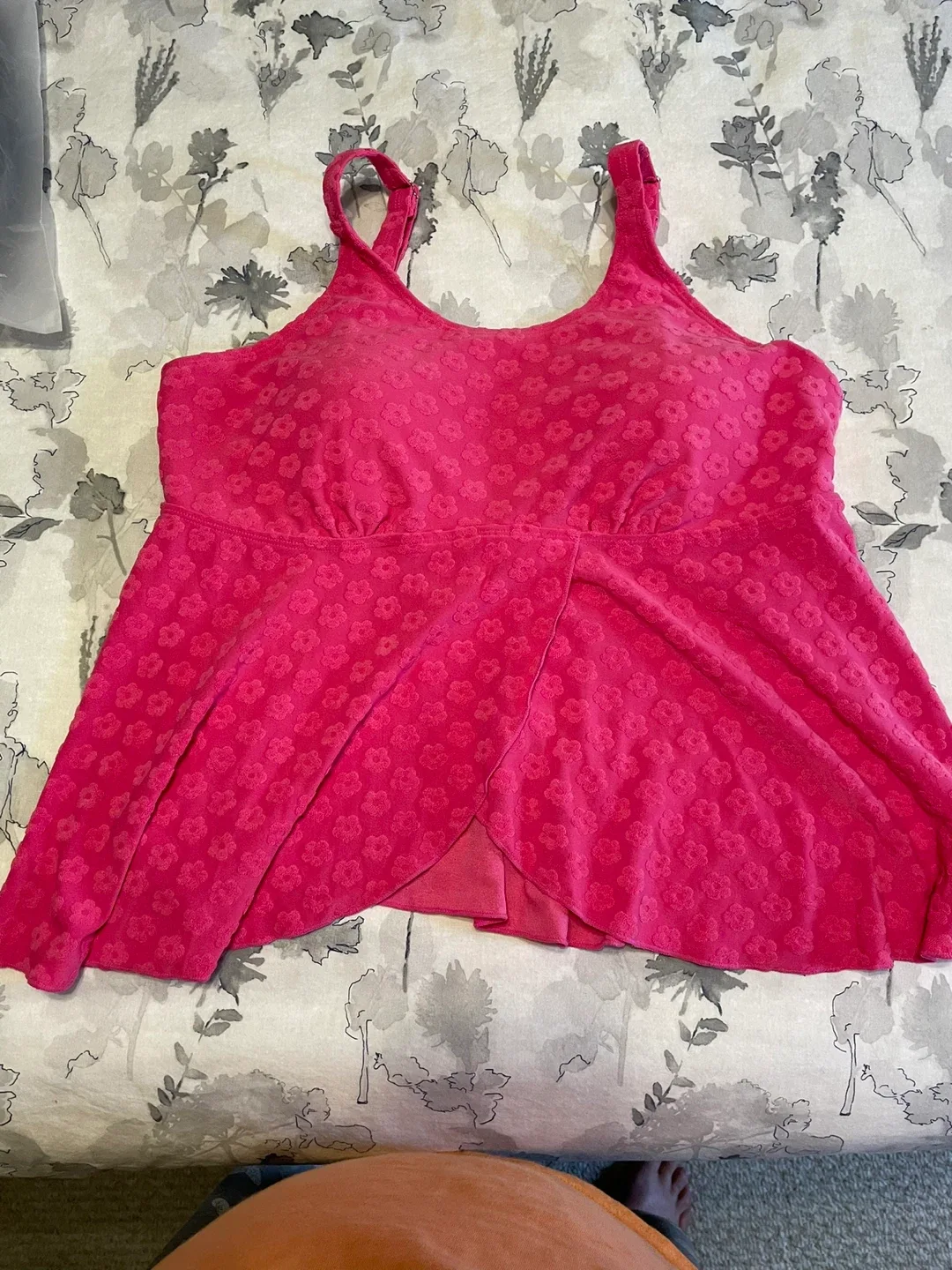 BloomChic Pink Floral Tankini Swimsuit Top thumbnail