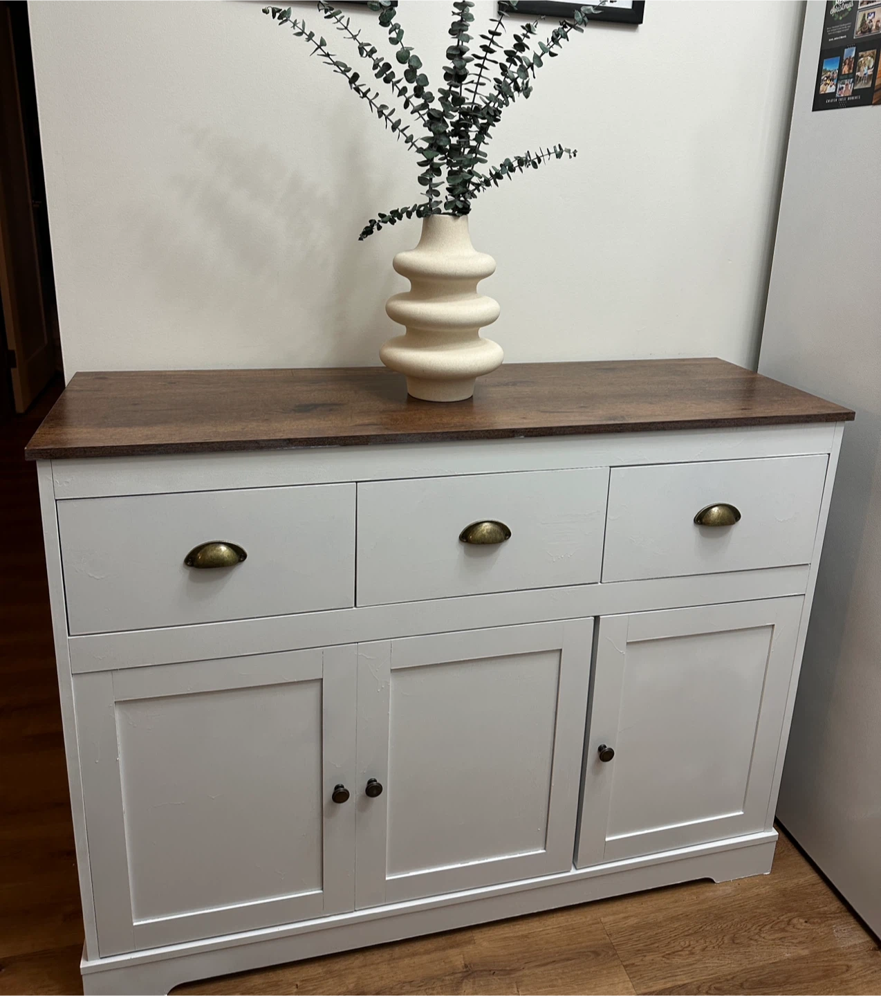 White Wooden Cabinet with Drawers