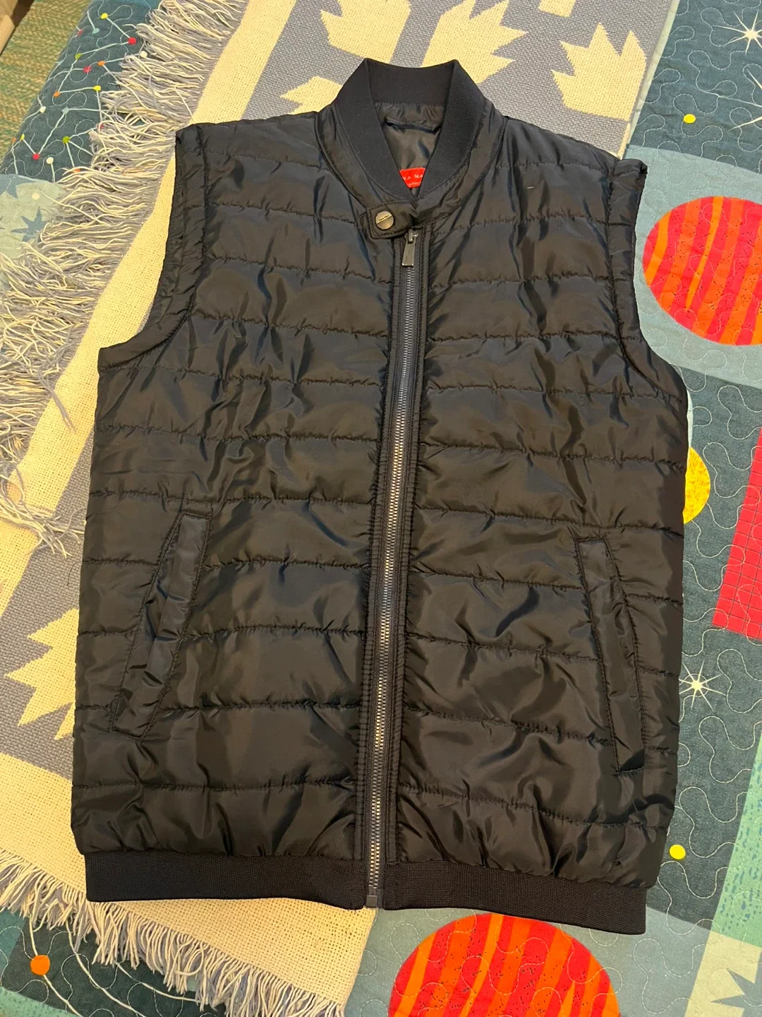 Zara Man Black Puffer Vest Size S thumbnail