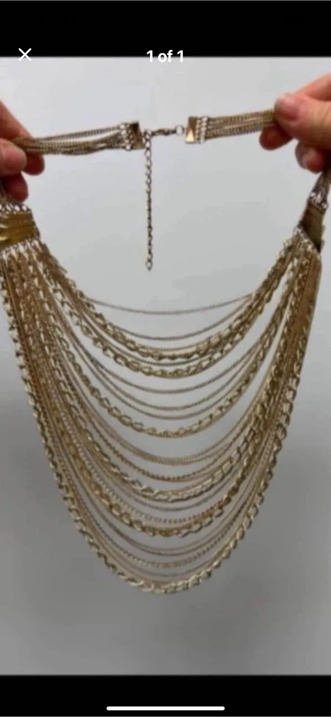 Gold Layered Chain Necklace thumbnail