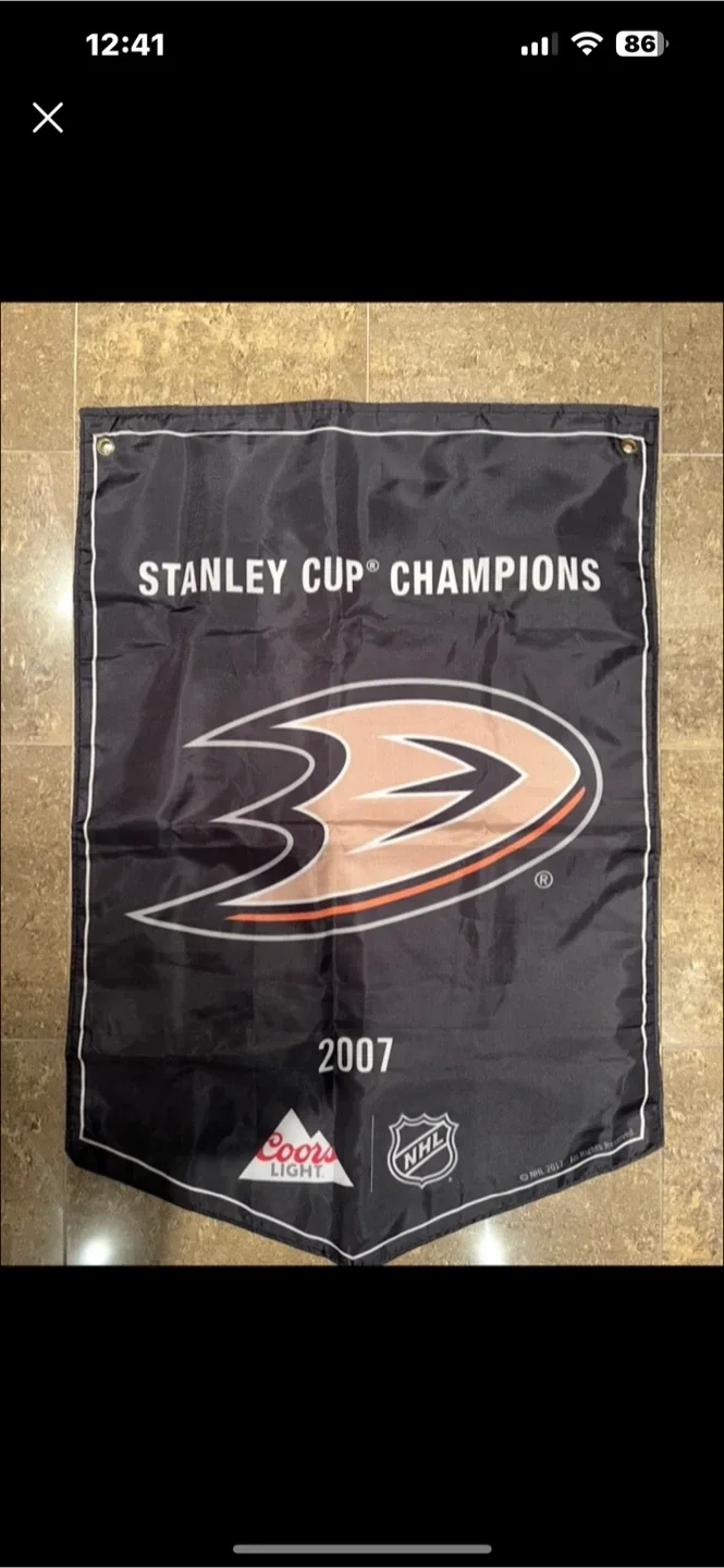 Anaheim Ducks Stanley Cup Champions 2007 Banner thumbnail