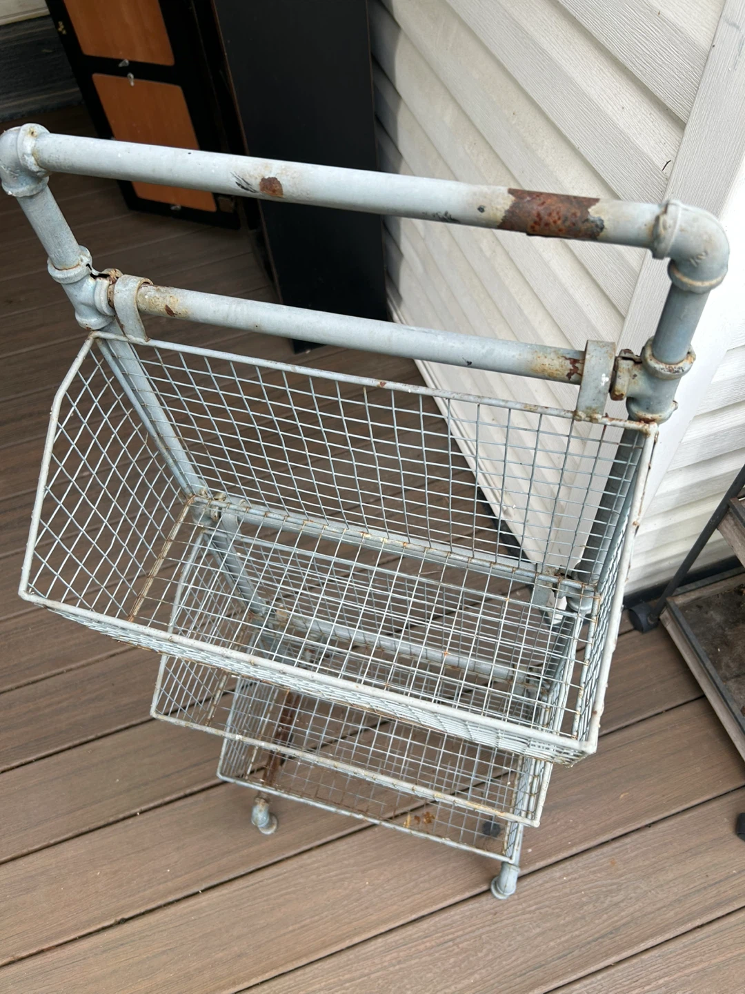 Industrial Style 3-Tier Wire Basket Cart - photo 2