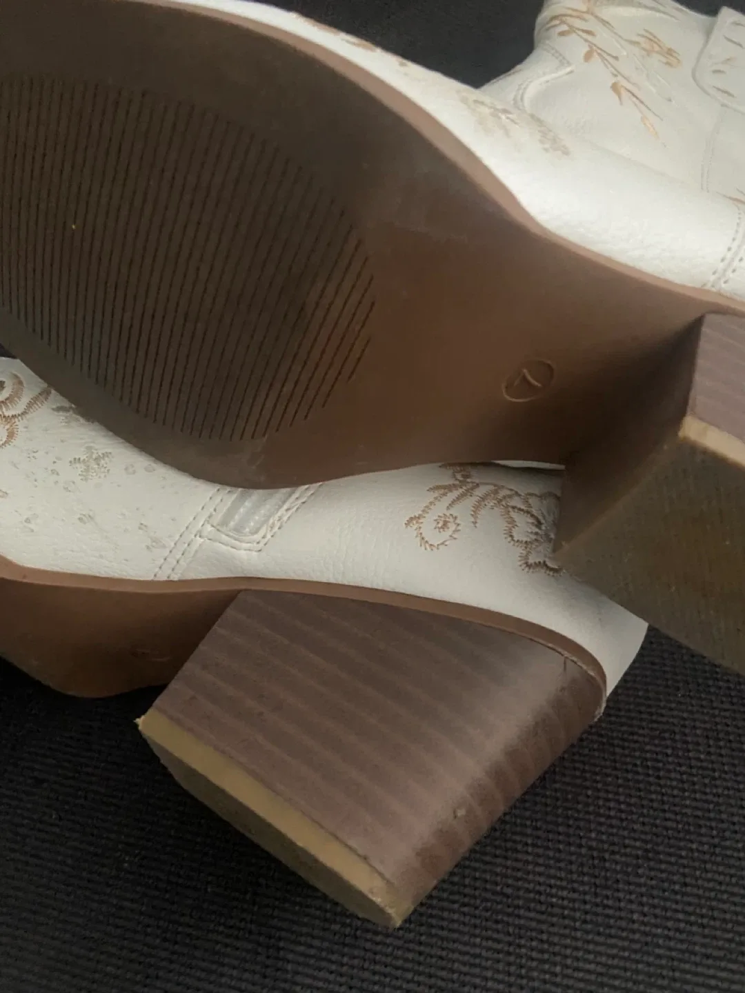 White Embroidered Cowboy Boots - Size 7 image indicator(4)
