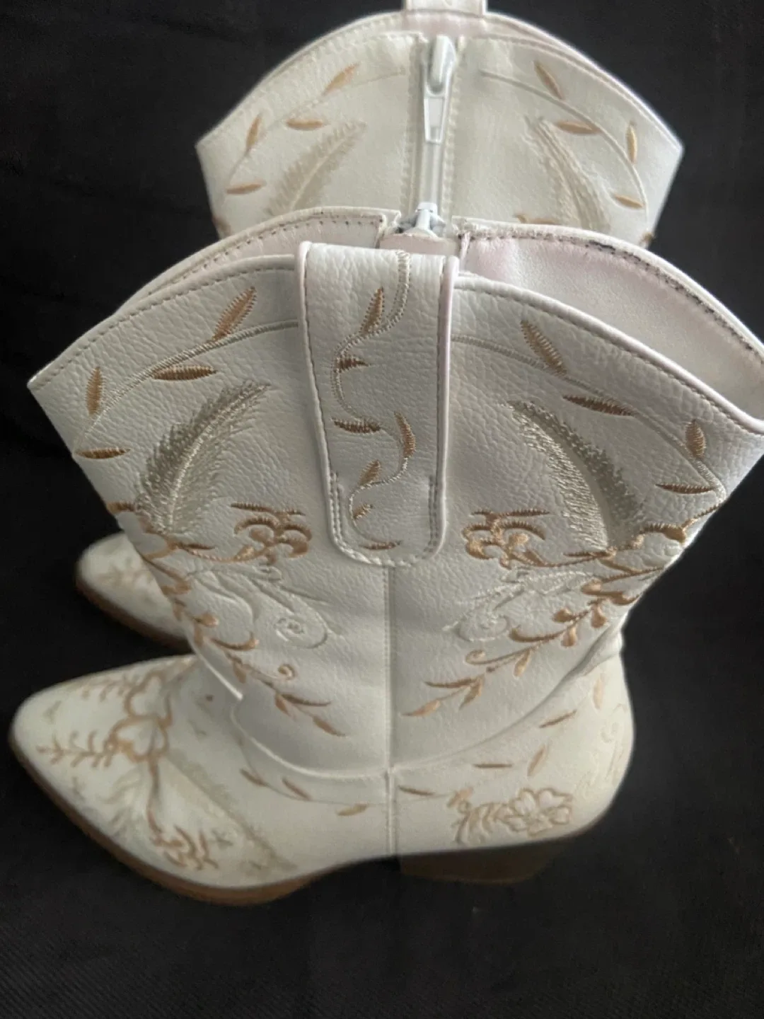 White Embroidered Cowboy Boots - Size 7 image indicator(5)