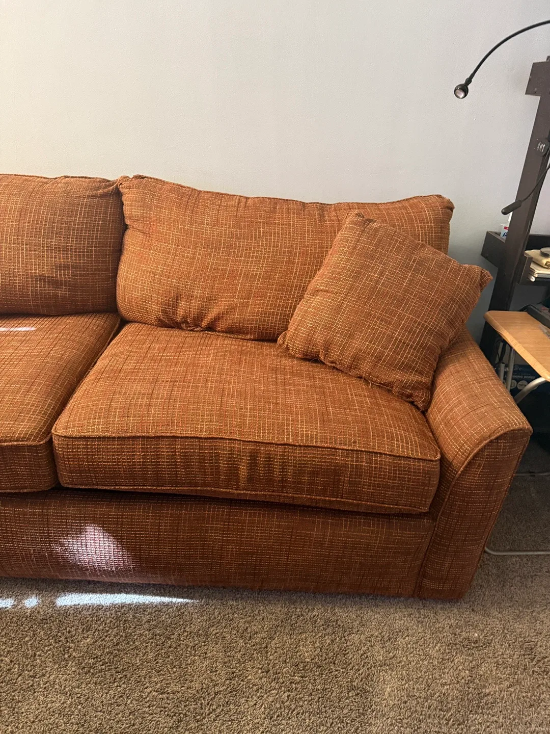 Comfortable Orange Sofa bed with Pillows image indicator(3)