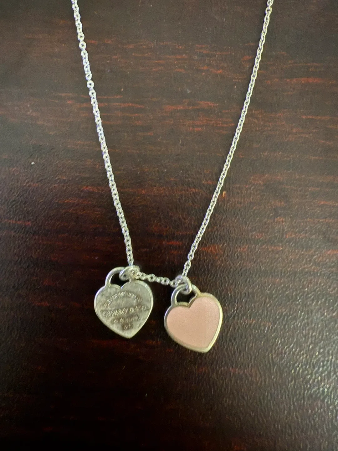 Tiffany & Co. Double Heart Tag Pendant Necklace image indicator(2)