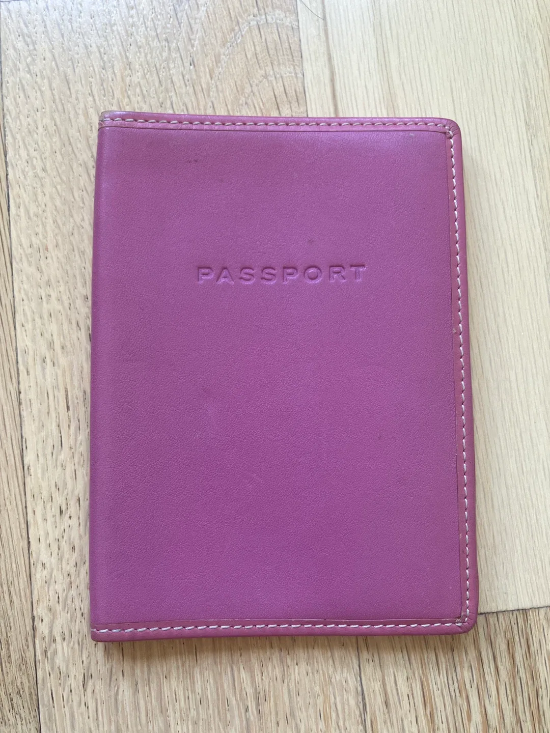 Coach Pink Leather Passport Holder thumbnail