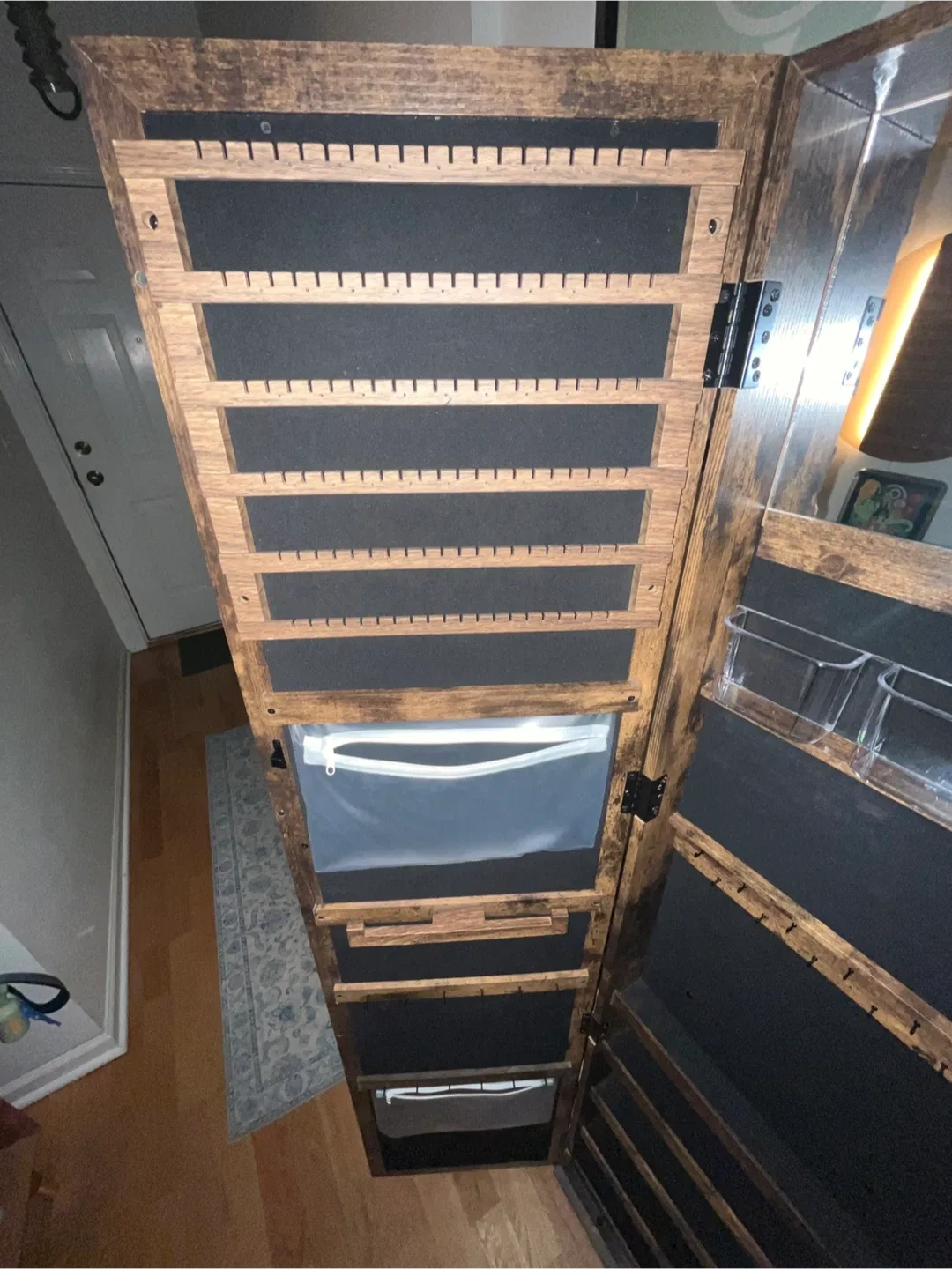 Wooden Jewelry Armoire Mirror Cabinet image indicator(3)