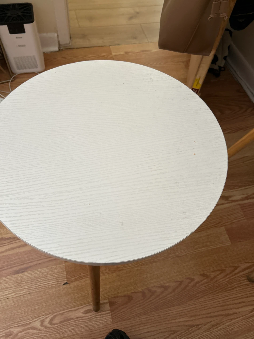 White Round Side Table