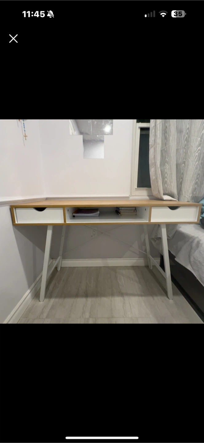 SogesPower Computer Desk - White & Wood