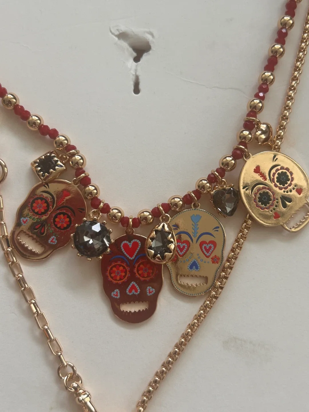 Zara Necklace with Skull and Heart Charms image indicator(7)