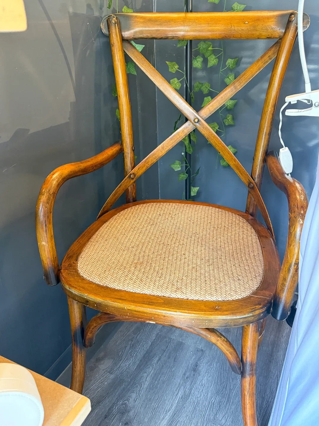 Free - Wooden Cross Back Dining Chair thumbnail