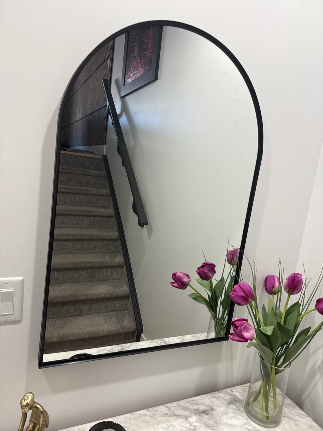 Arched Black Frame Mirror