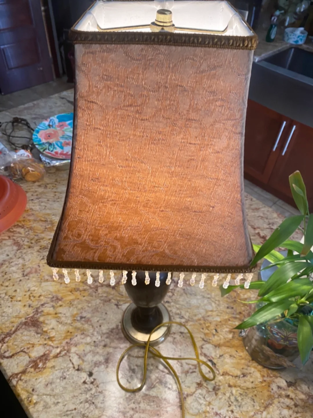 Lamp with black brass bottom MCM lamp image indicator(3)