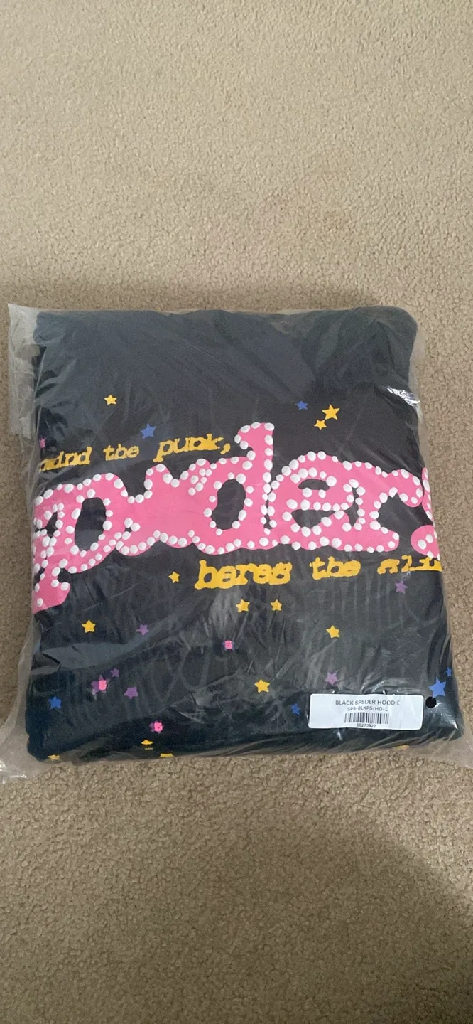 New SP5DER Hoodie - Black image indicator(2)