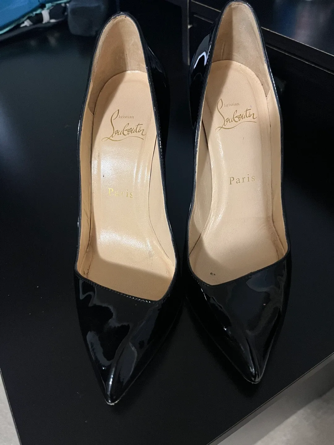 Christian Louboutin Black Patent Leather Heels Size 36.5 image indicator(3)