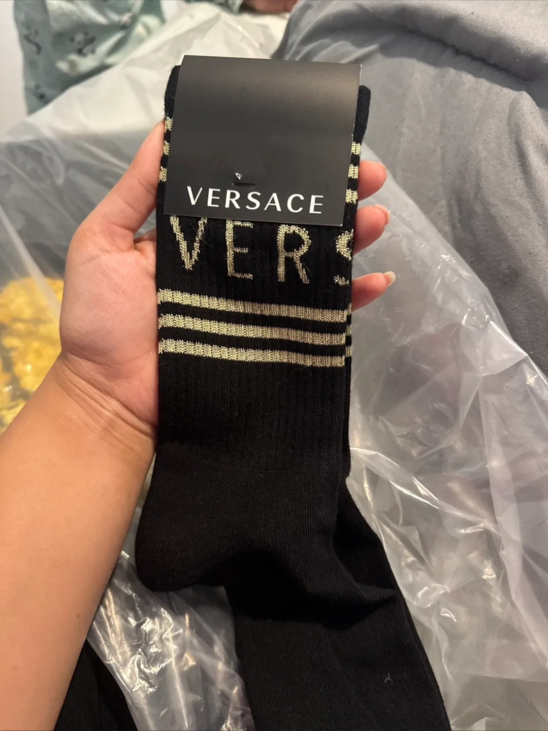 Versace Black & Gold Socks image indicator(7)
