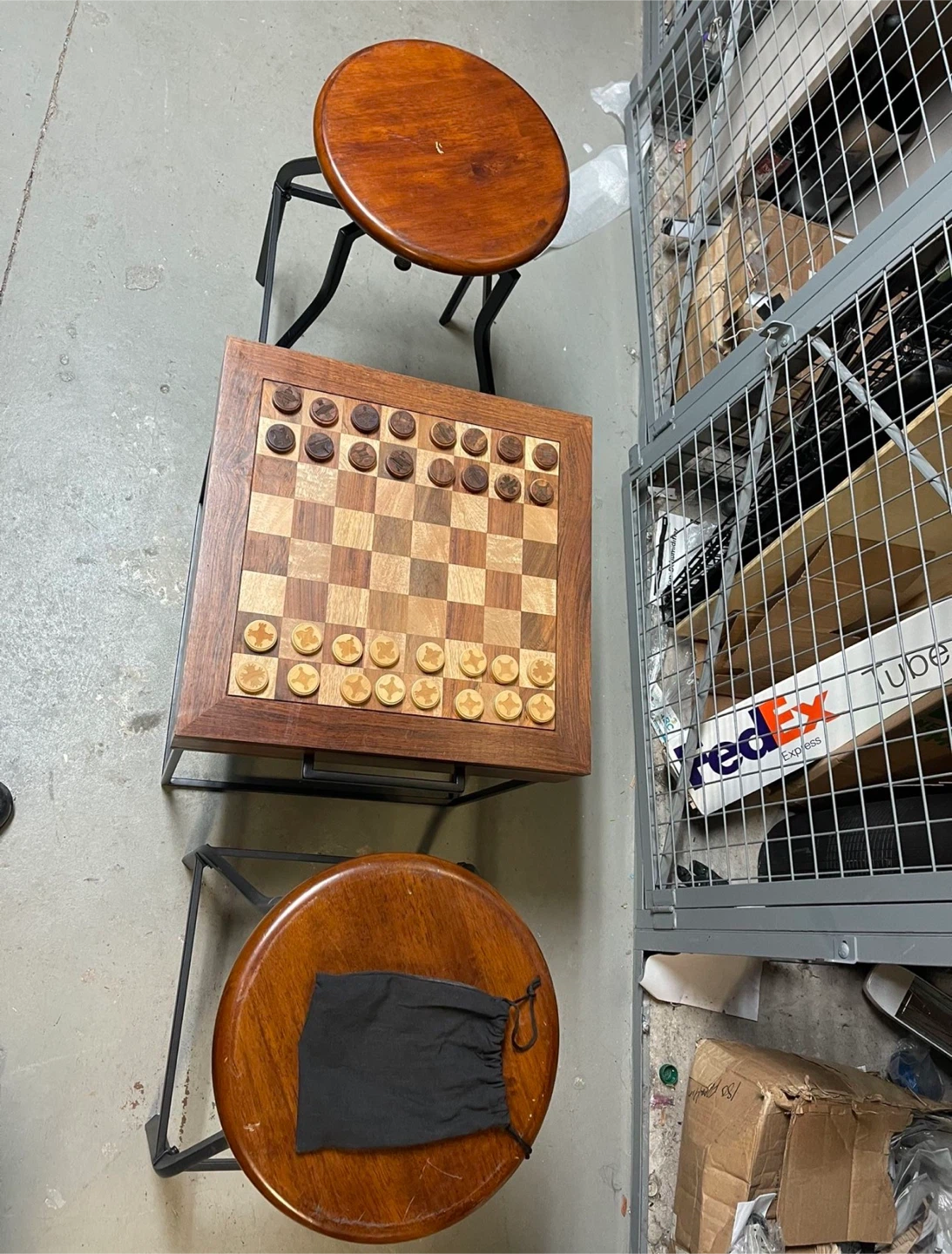 Wooden Checkers/Chess Game Table - photo 2