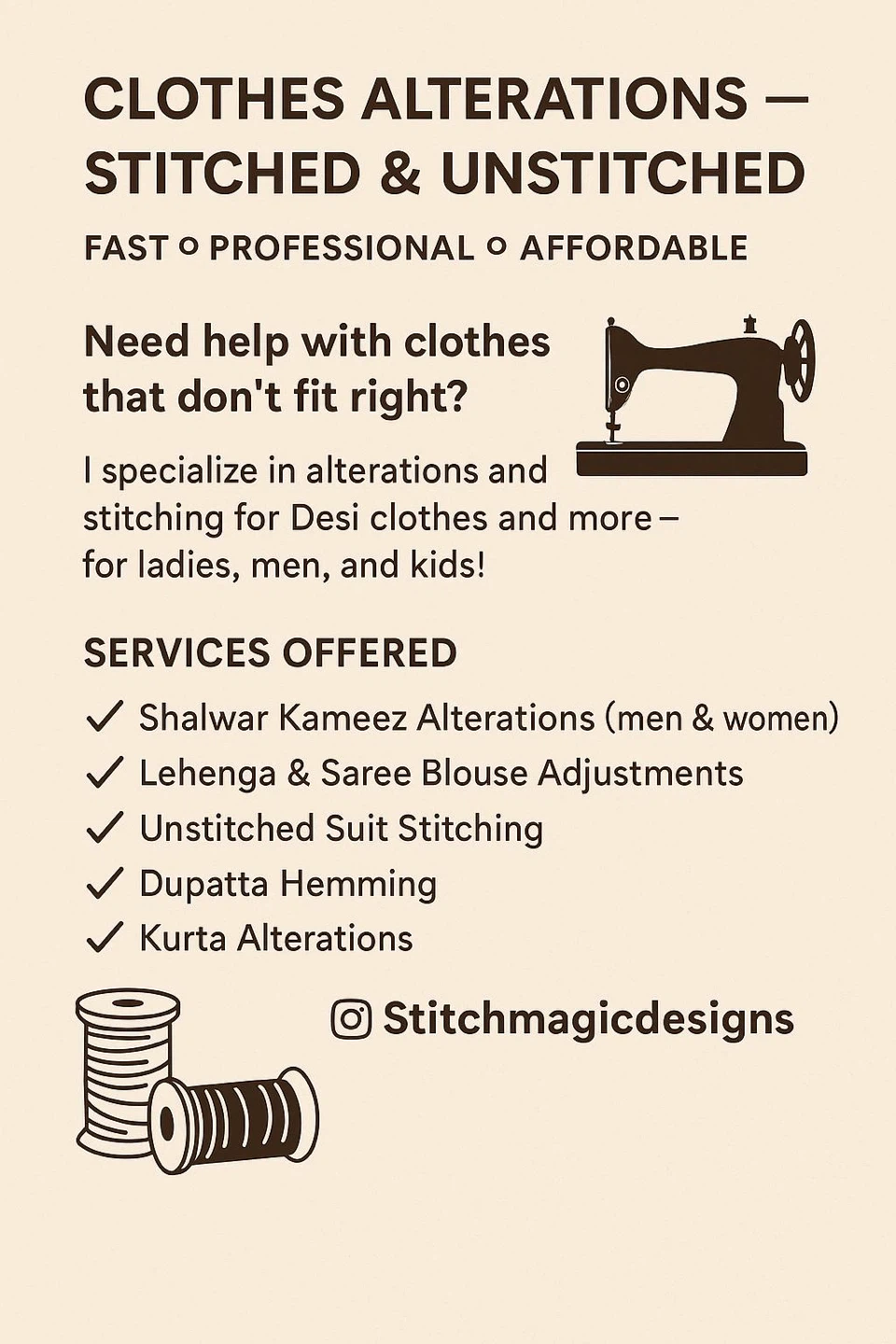 Clothes Alterations - Stitched & Unstitched