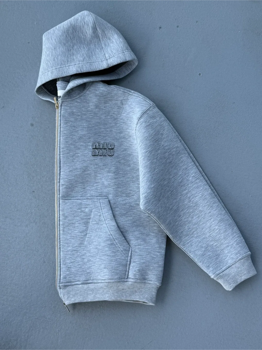 Miu Miu Grey Cotton Hoodie image indicator(3)