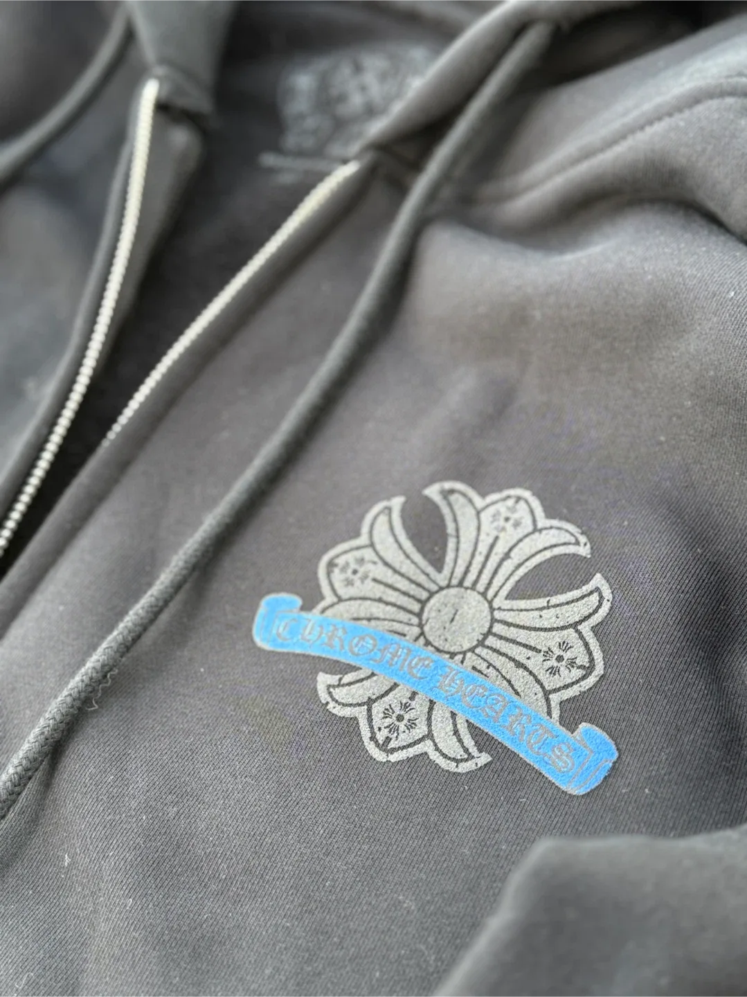 Chrome Hearts Black Hoodie with Blue Design image indicator(2)