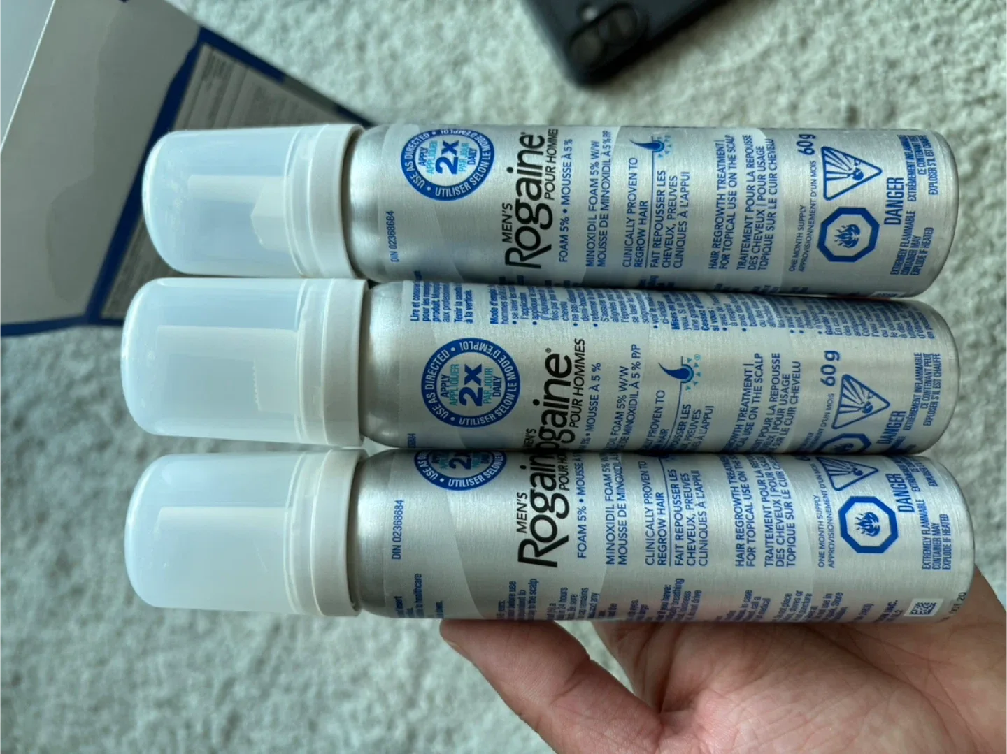 Rogaine Men's Hair Regrowth Treatment, 3 x 60g image indicator(3)