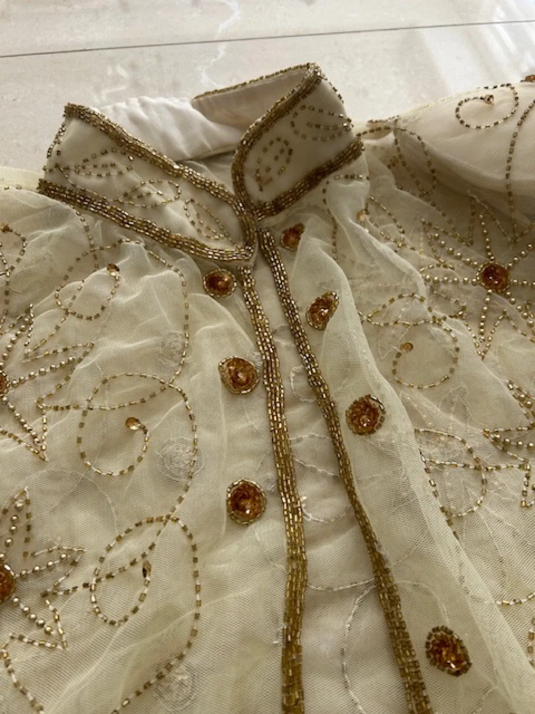 Embroidered Cream Coloured Cardigan image indicator(2)