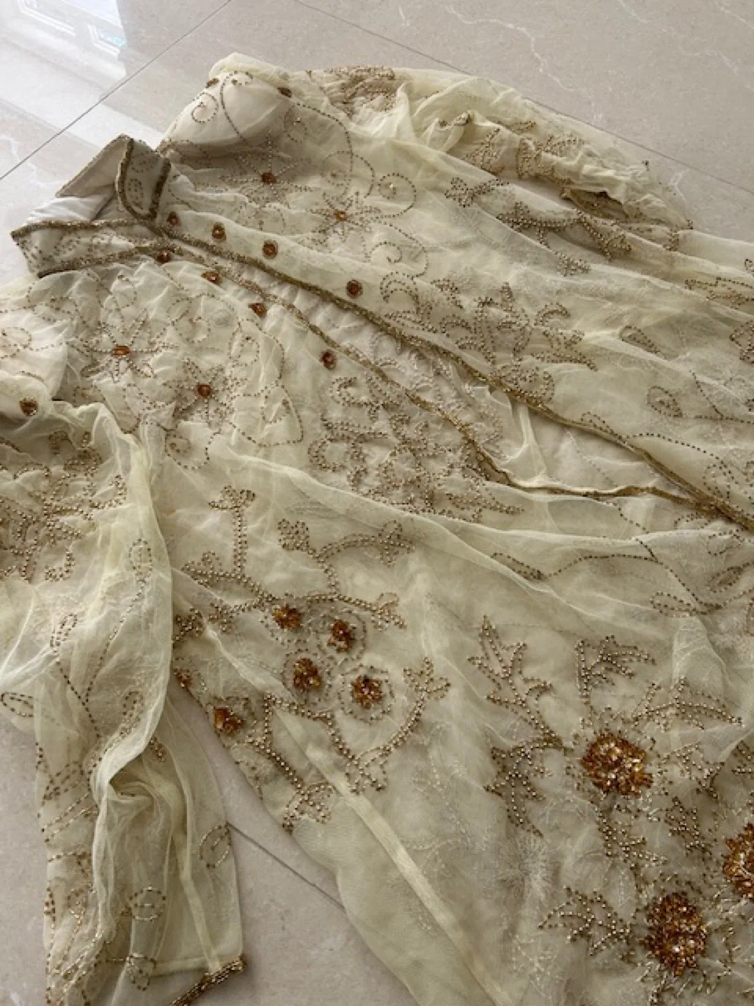 Embroidered Cream Coloured Cardigan image indicator(3)