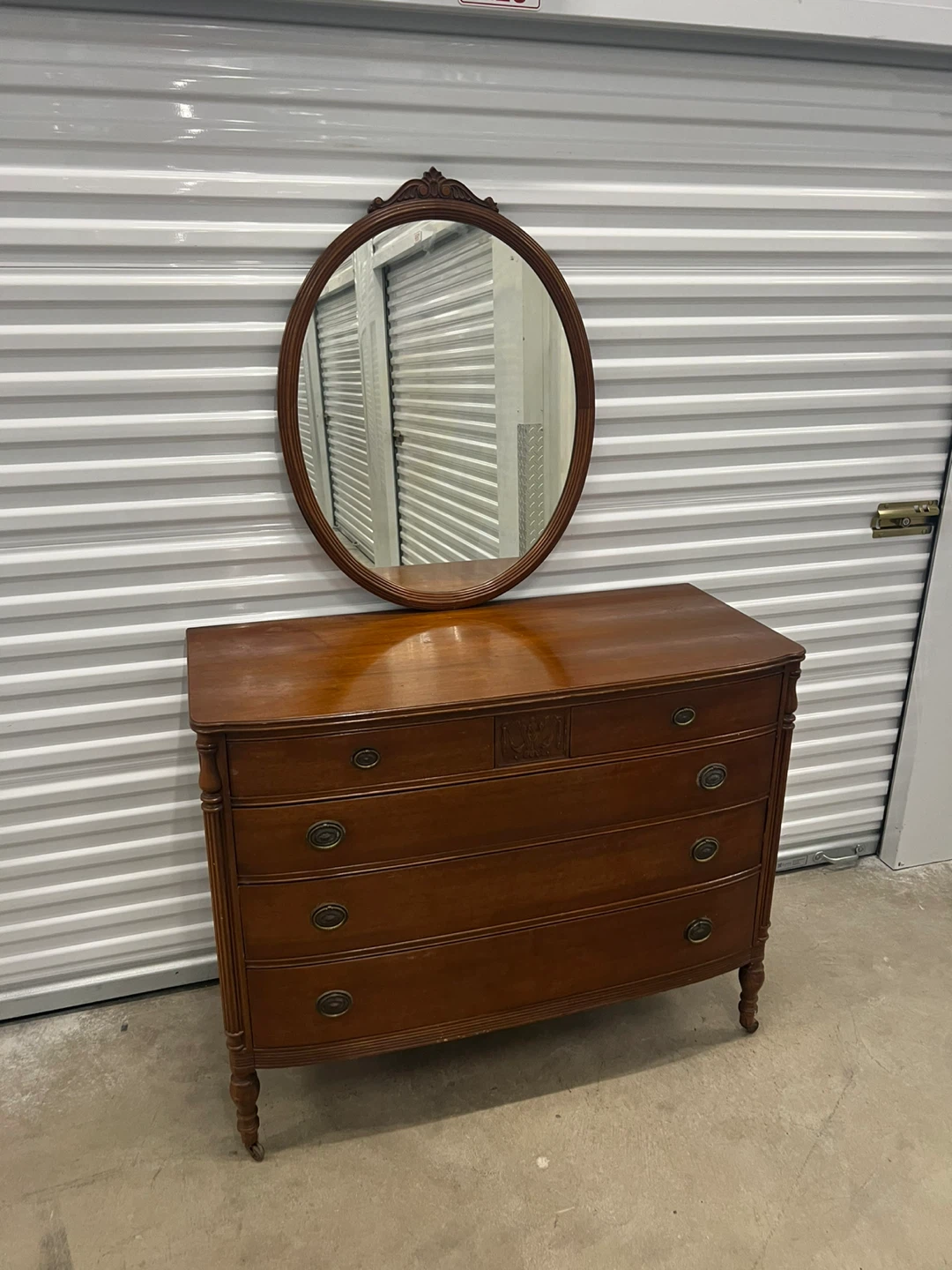 Vintage Wood Dresser with Mirror - photo 2