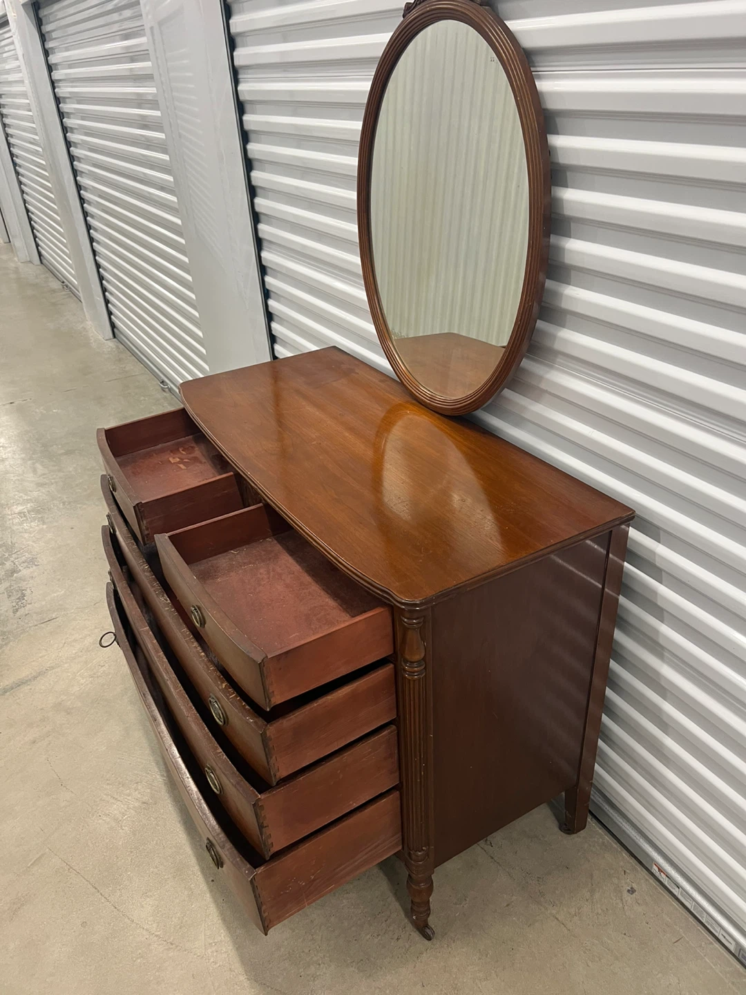 Vintage Wood Dresser with Mirror - photo 5