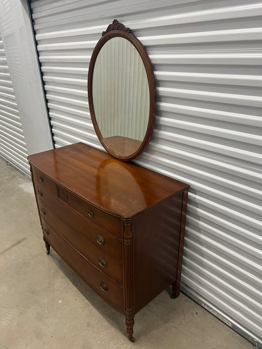 Vintage Wood Dresser with Mirror - photo 3