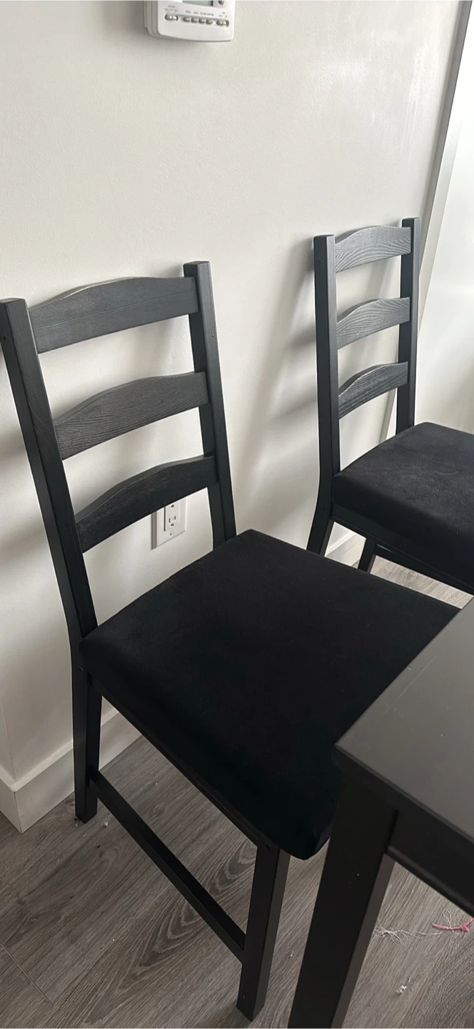Black Dining Table with 4 Chairs - Used - photo 2