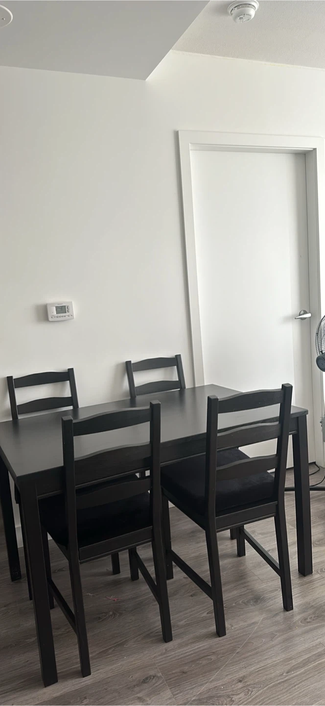 Black Dining Table with 4 Chairs - Used